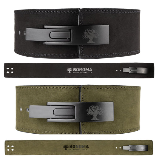 Sonoma Strength Co Lever Weight Lifting Belt 10MM Thick Leather - Powerlifting Lever Belt Steel Buckle - Gym Belt for Men and Women - Back Support for Weightlifting Deadlift Squat Weight Training
