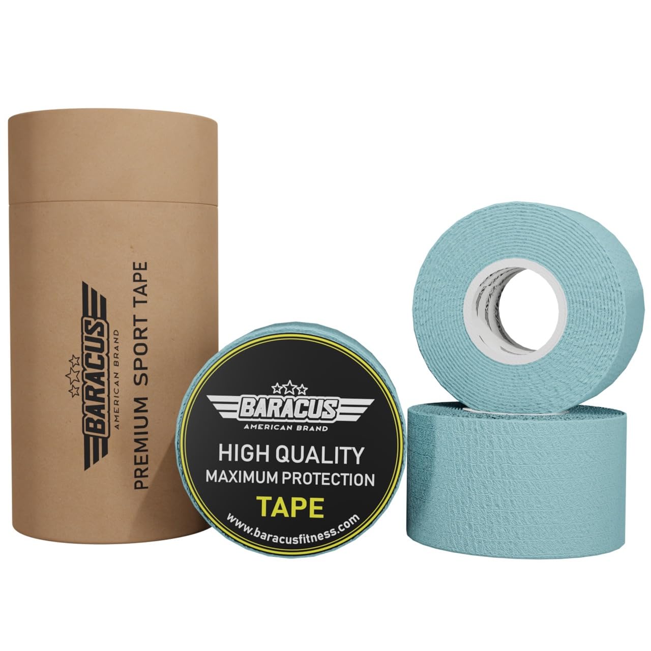 BARACUS Premium Thumb Tape Cross Training and Weightlifting for The Best Hook Grip - 23 ft Long - WOD Tape Chalk and Sweat Proof - Hook Grip Lifting Athletic Thumb Tape (Sky Blue)