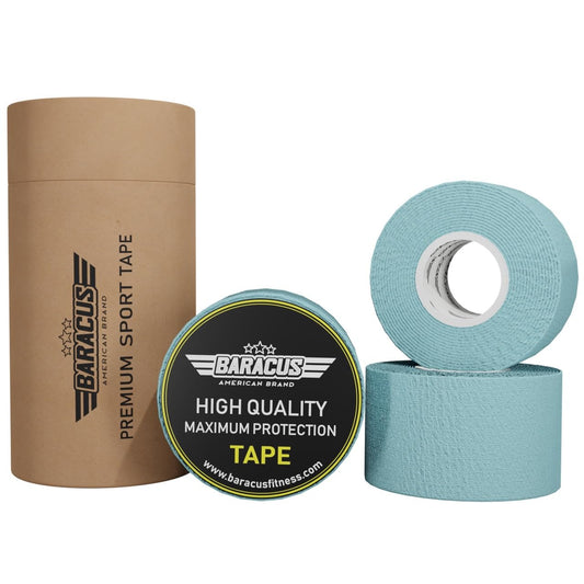 BARACUS Premium Thumb Tape Cross Training and Weightlifting for The Best Hook Grip - 23 ft Long - WOD Tape Chalk and Sweat Proof - Hook Grip Lifting Athletic Thumb Tape (Sky Blue)