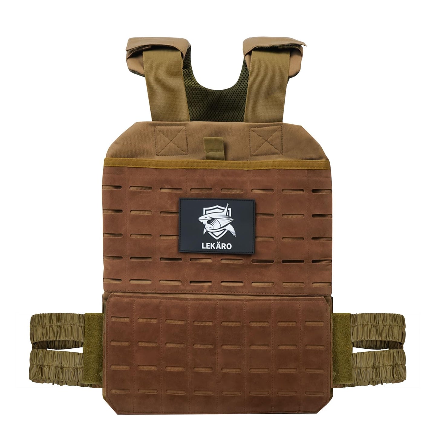 Adjustable Tactical Weighted Vest Weights Vest for Women Men Training Weight Workout Vests for FitnessTraining Running Jogging Weightlifting Weight Vest Plates Not Included(Light Brown)